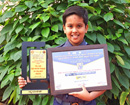 Moodbidri: Archith V Kashyap, student of Carmel School honoured with Karnataka Rajyotsav award